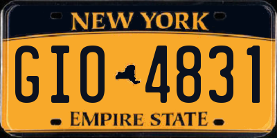 NY license plate GIO4831