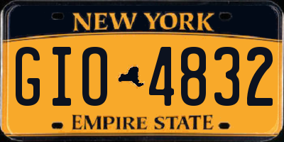 NY license plate GIO4832