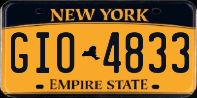 NY license plate GIO4833