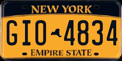 NY license plate GIO4834