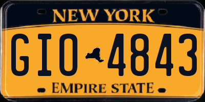 NY license plate GIO4843