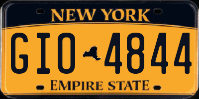 NY license plate GIO4844