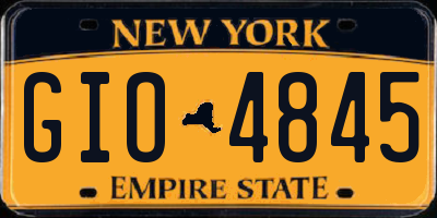 NY license plate GIO4845