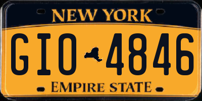 NY license plate GIO4846