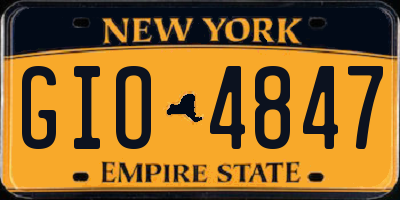 NY license plate GIO4847