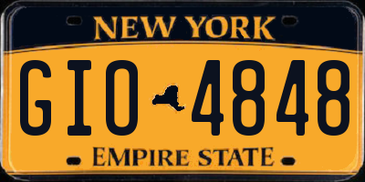NY license plate GIO4848