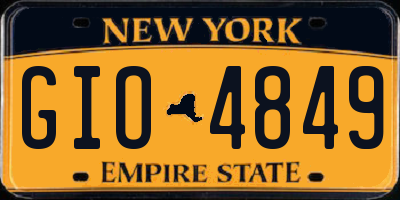 NY license plate GIO4849