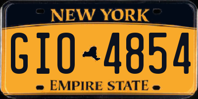 NY license plate GIO4854