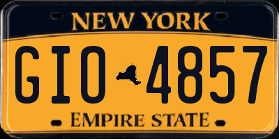 NY license plate GIO4857