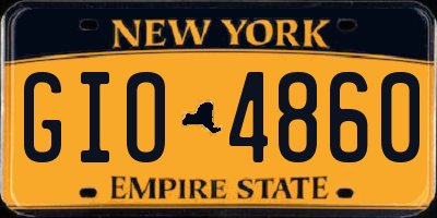 NY license plate GIO4860