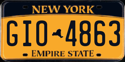 NY license plate GIO4863