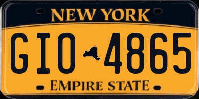 NY license plate GIO4865