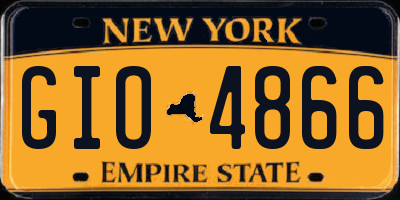 NY license plate GIO4866