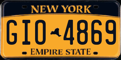 NY license plate GIO4869