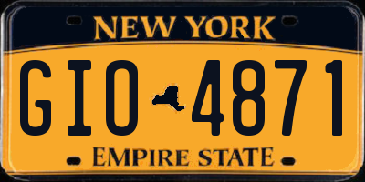 NY license plate GIO4871