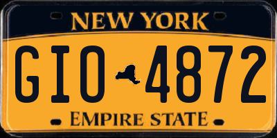 NY license plate GIO4872