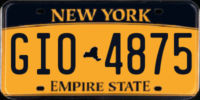 NY license plate GIO4875