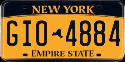 NY license plate GIO4884