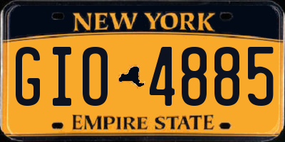 NY license plate GIO4885