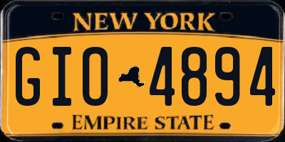 NY license plate GIO4894
