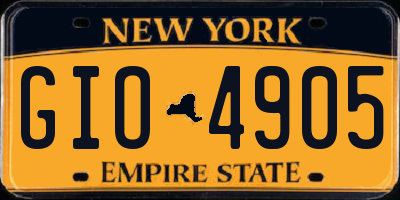 NY license plate GIO4905