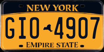NY license plate GIO4907