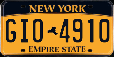 NY license plate GIO4910