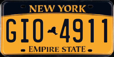 NY license plate GIO4911