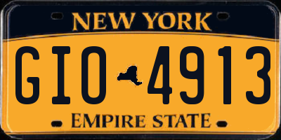 NY license plate GIO4913