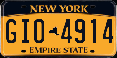 NY license plate GIO4914