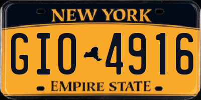 NY license plate GIO4916