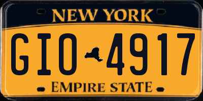 NY license plate GIO4917