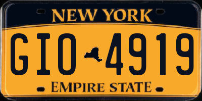 NY license plate GIO4919