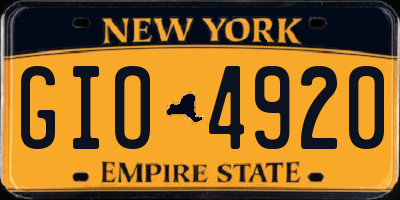 NY license plate GIO4920