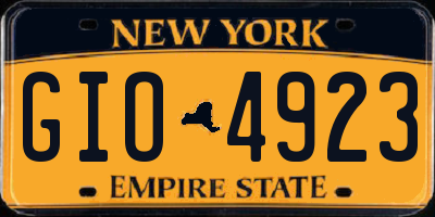 NY license plate GIO4923