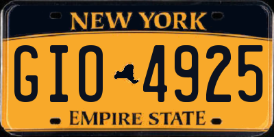 NY license plate GIO4925