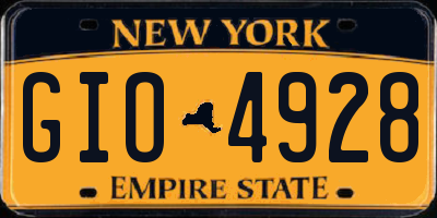 NY license plate GIO4928