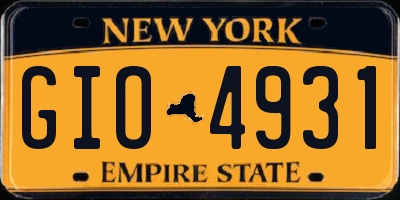NY license plate GIO4931