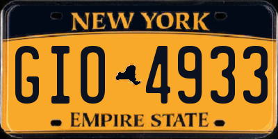 NY license plate GIO4933