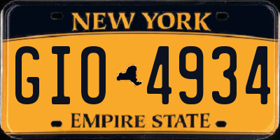 NY license plate GIO4934