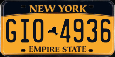 NY license plate GIO4936
