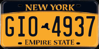 NY license plate GIO4937