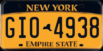 NY license plate GIO4938