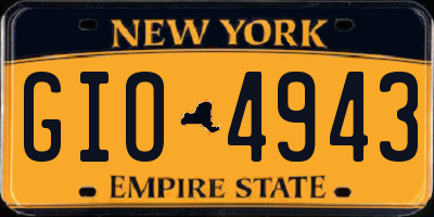 NY license plate GIO4943