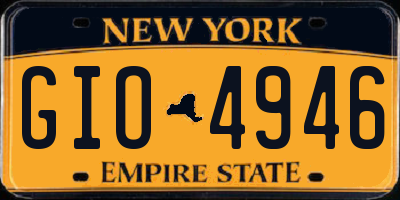 NY license plate GIO4946