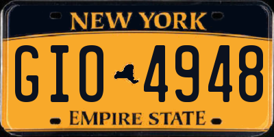 NY license plate GIO4948