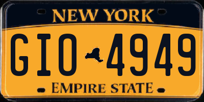 NY license plate GIO4949