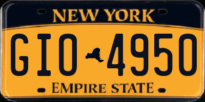 NY license plate GIO4950