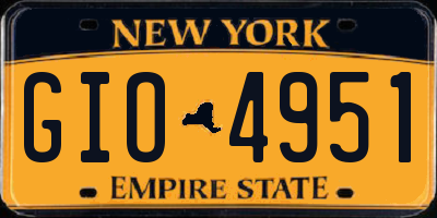 NY license plate GIO4951