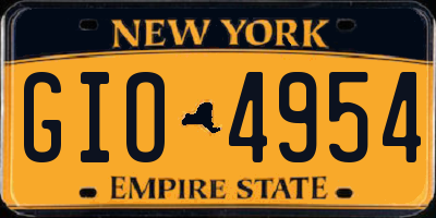 NY license plate GIO4954